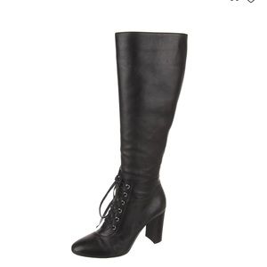 Gianvito Rossi Leather Mid-Calf Lace-Up Boots
